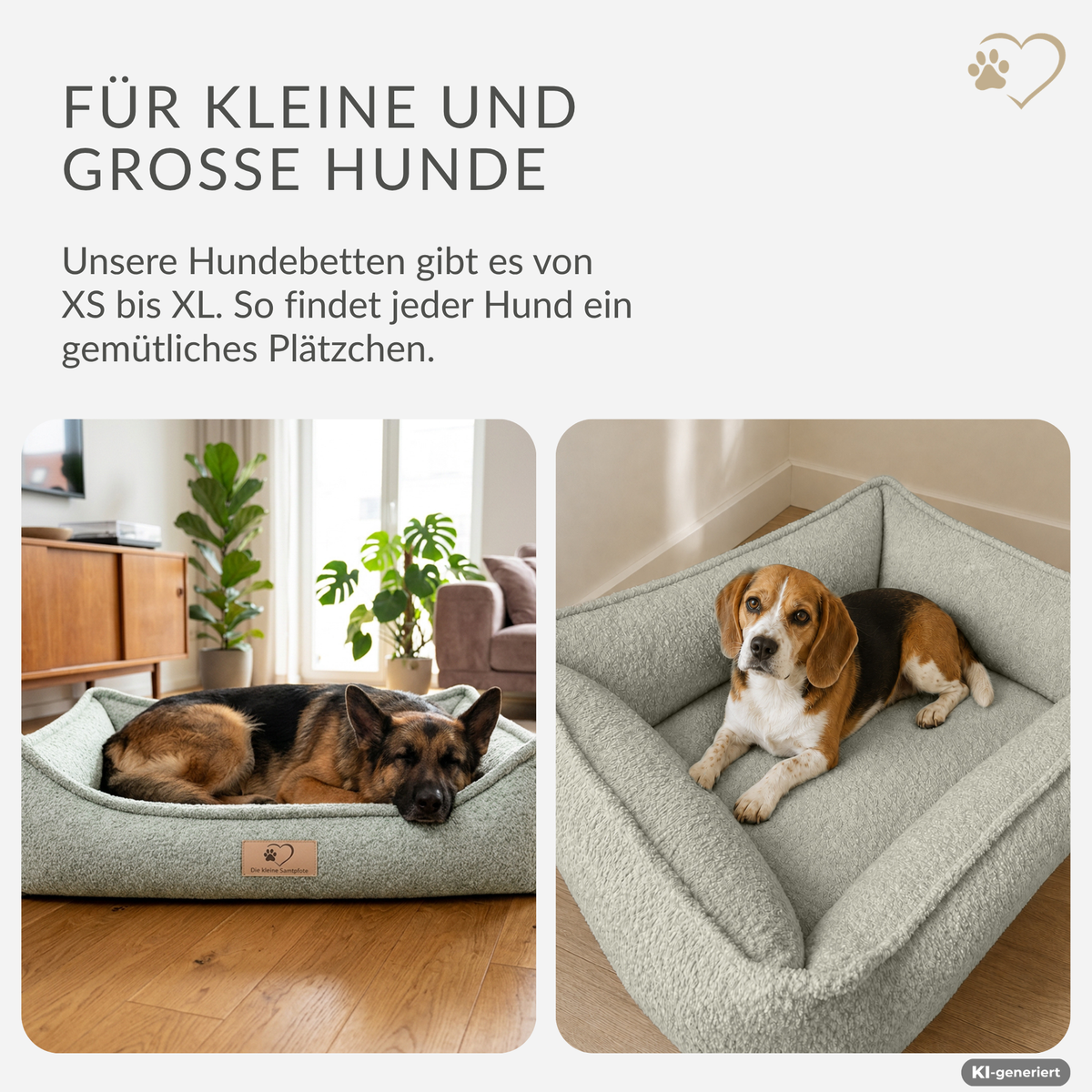 Samtpfote orthopädisches Hundebett Bouclé