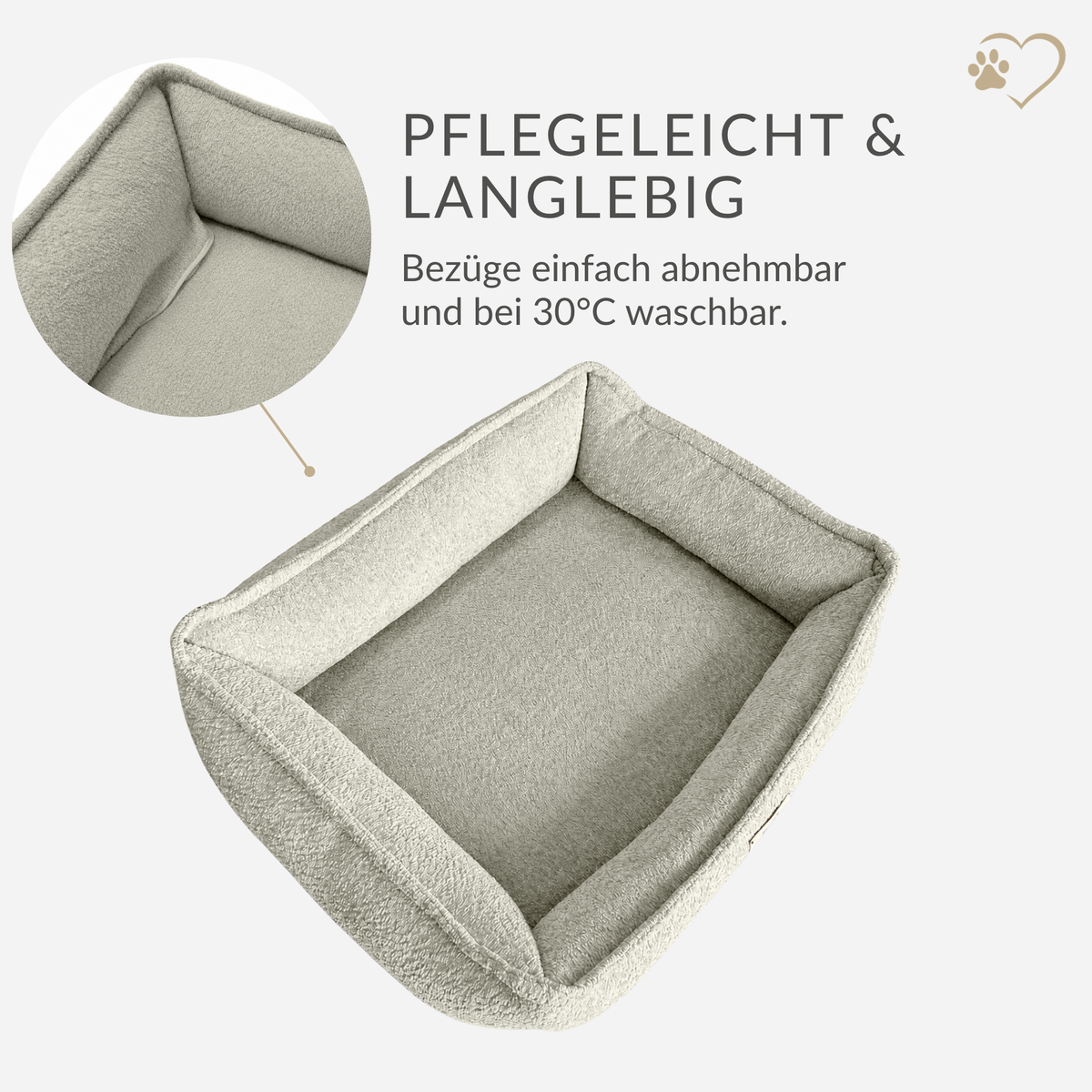 Samtpfote orthopädisches Hundebett Bouclé