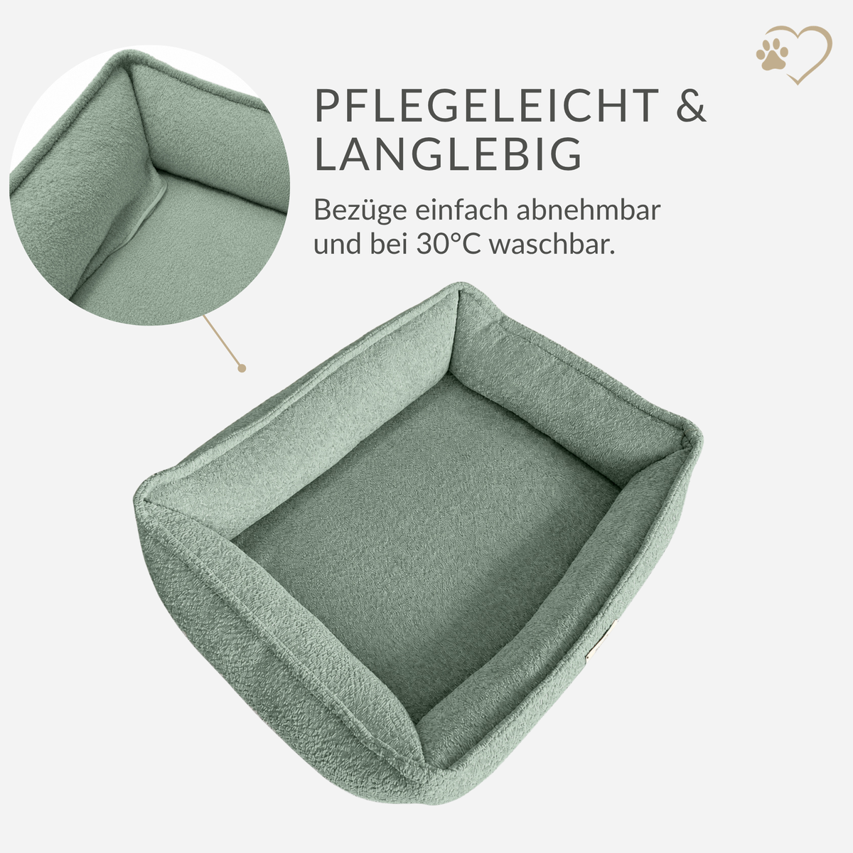Samtpfote orthopädisches Hundebett Bouclé