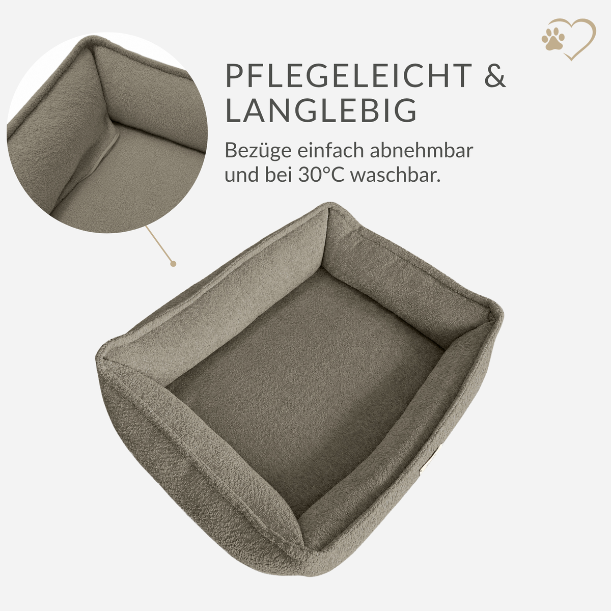 Samtpfote orthopädisches Hundebett Bouclé