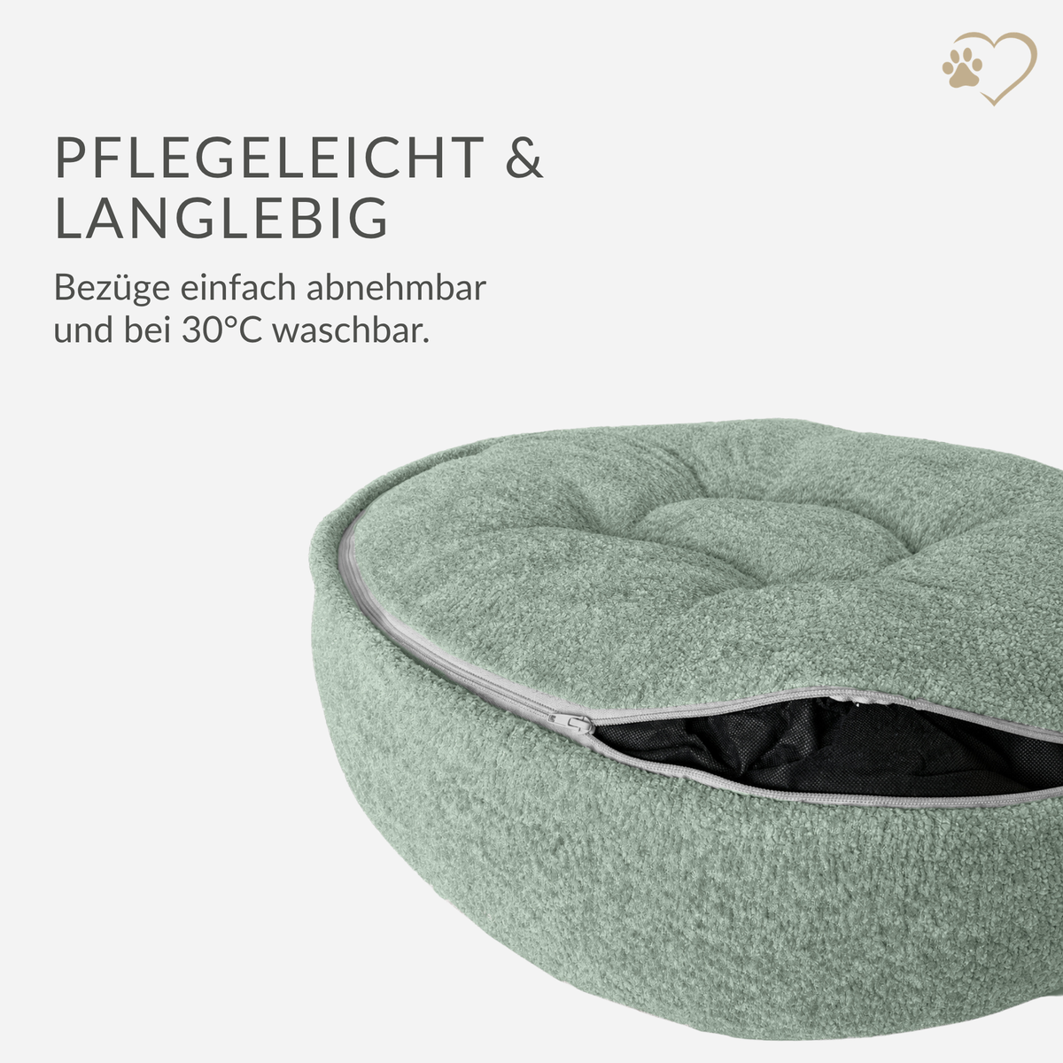 Samtpfote orthopädisches Hundekissen Donut Bouclé