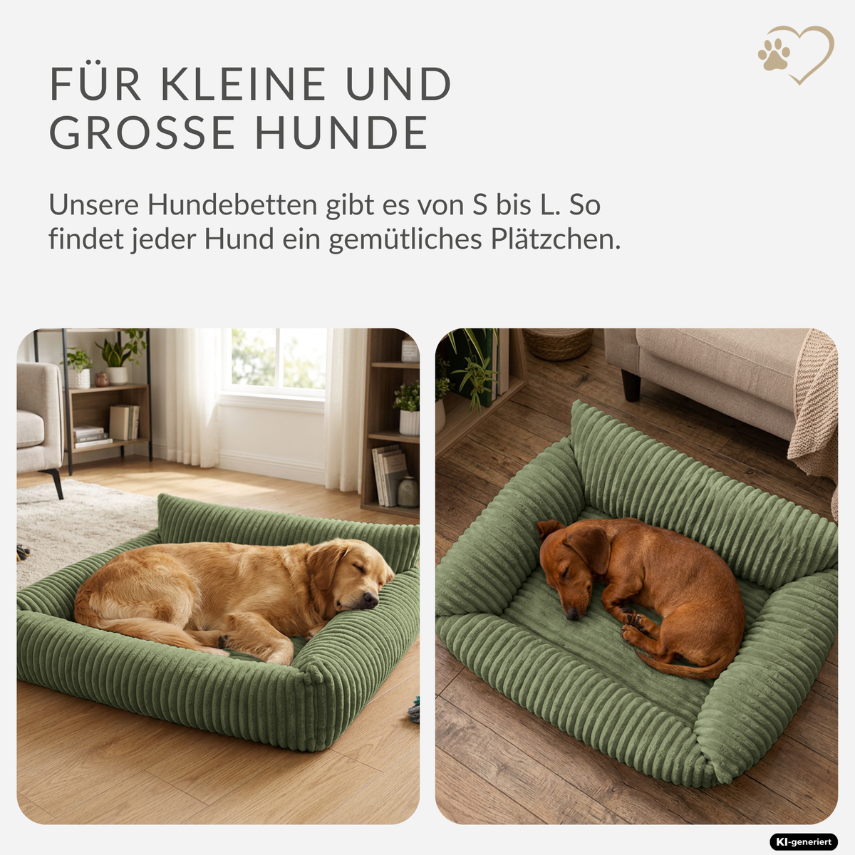 Samtpfote orthopädisches Hundebett als Sofa Plüsch-Cord