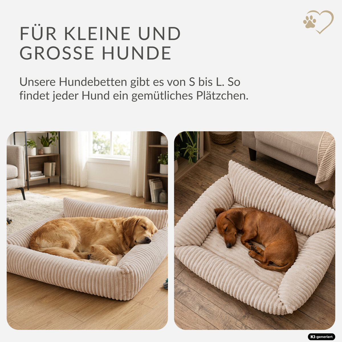 Samtpfote orthopädisches Hundebett als Sofa Plüsch-Cord