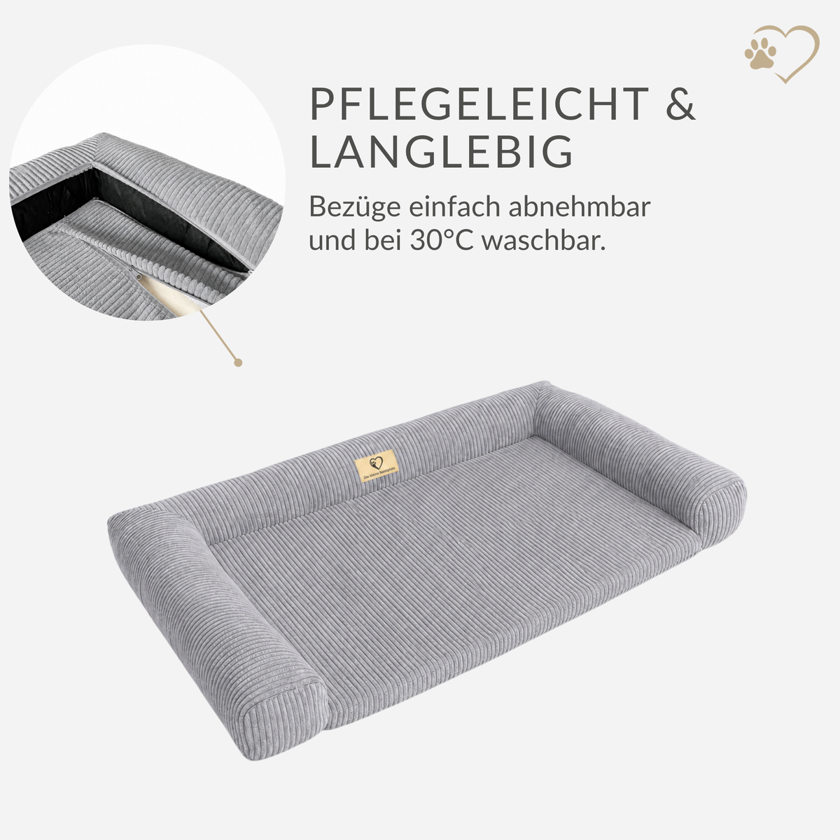 Samtpfote Hundematte Cord - 120x78x19cm