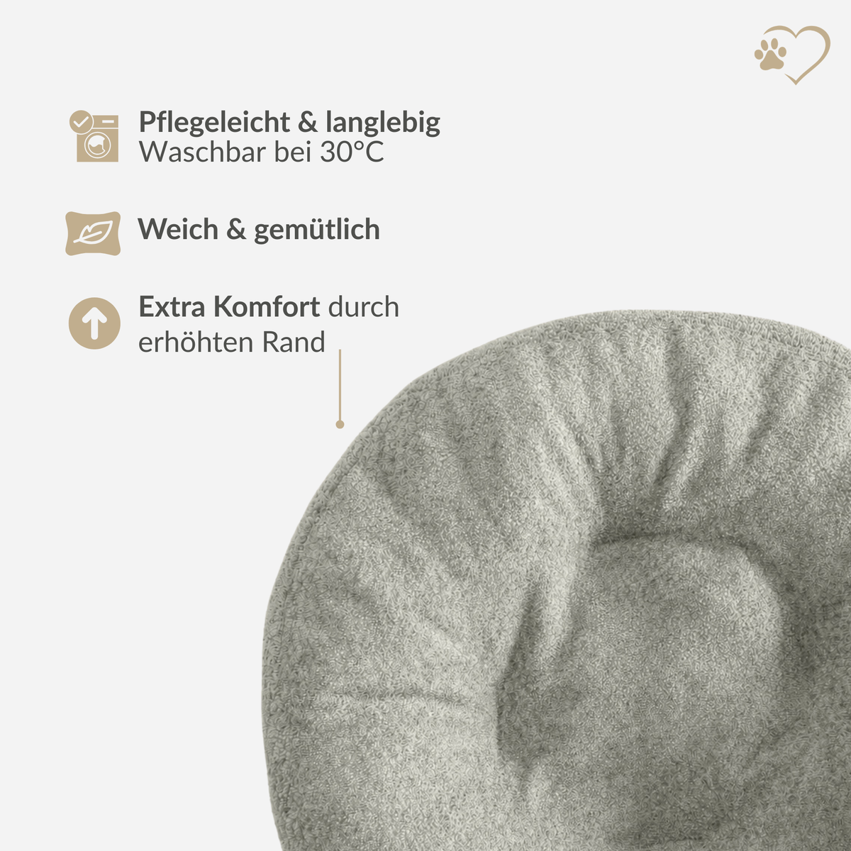 Samtpfote orthopädisches Hundekissen Donut Bouclé