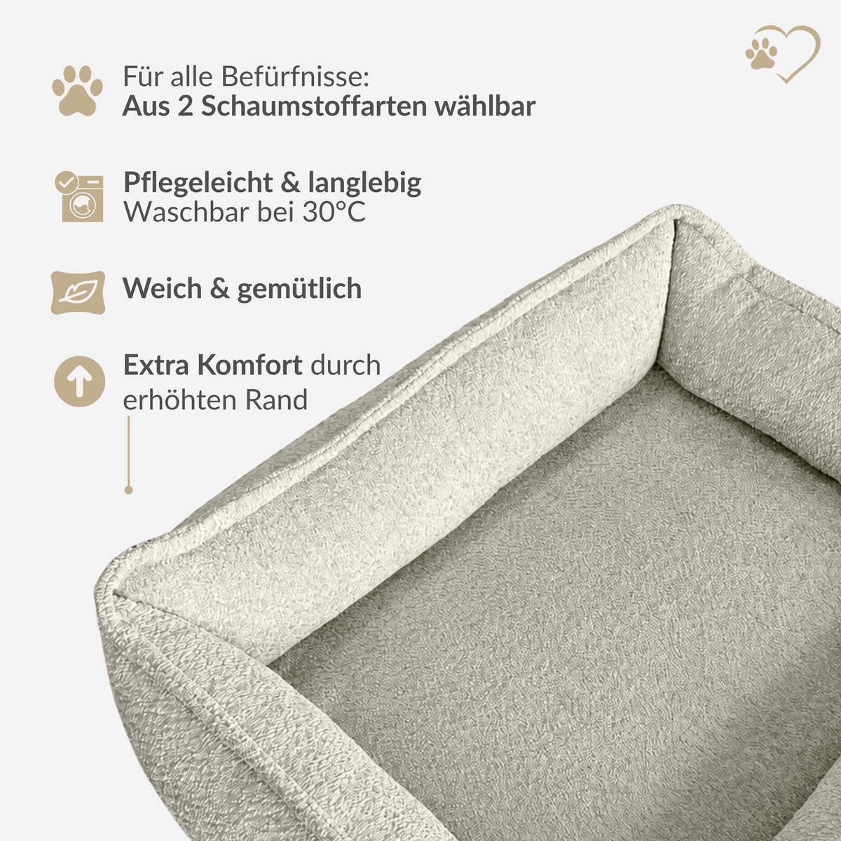Samtpfote orthopädisches Hundebett Bouclé