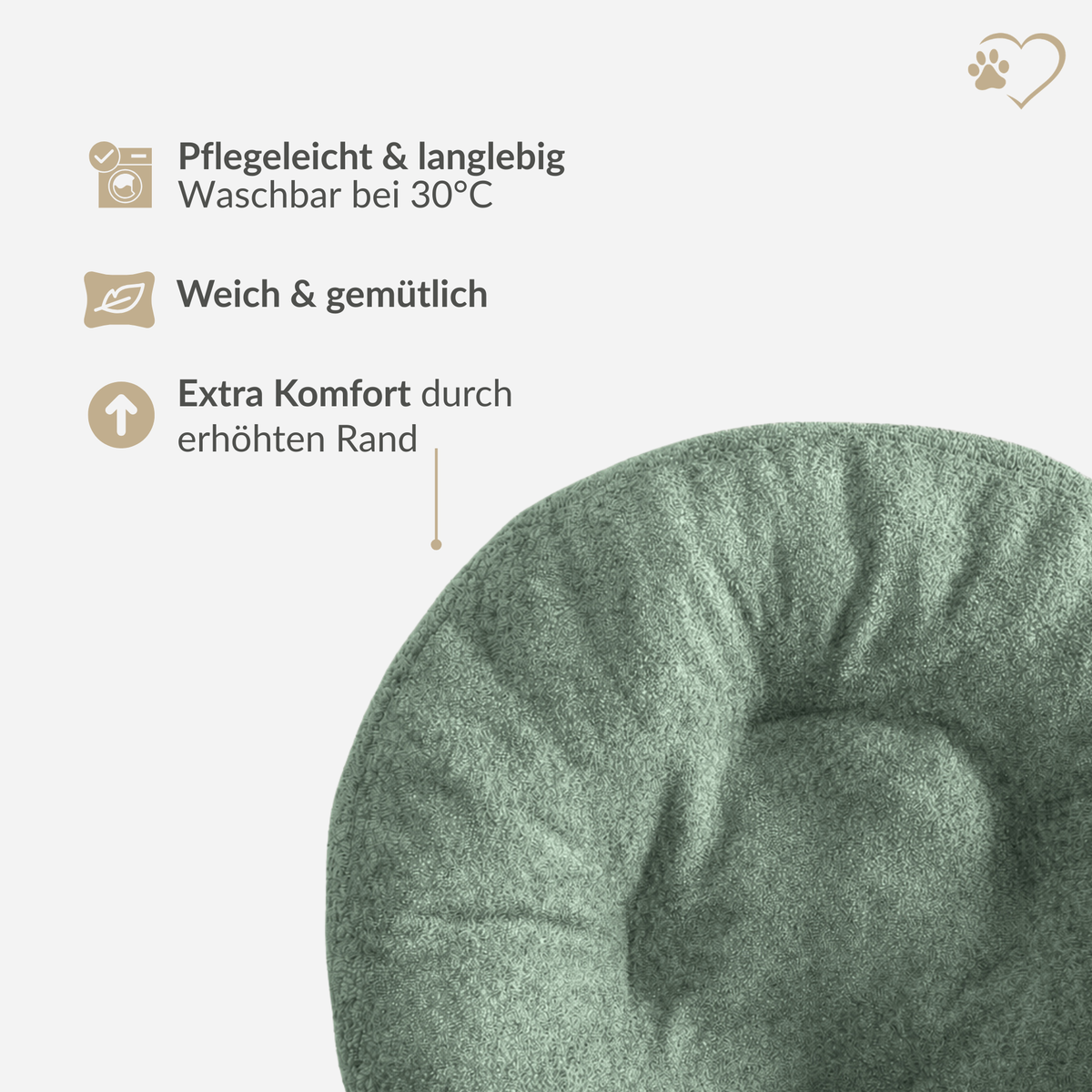 Samtpfote orthopädisches Hundekissen Donut Bouclé