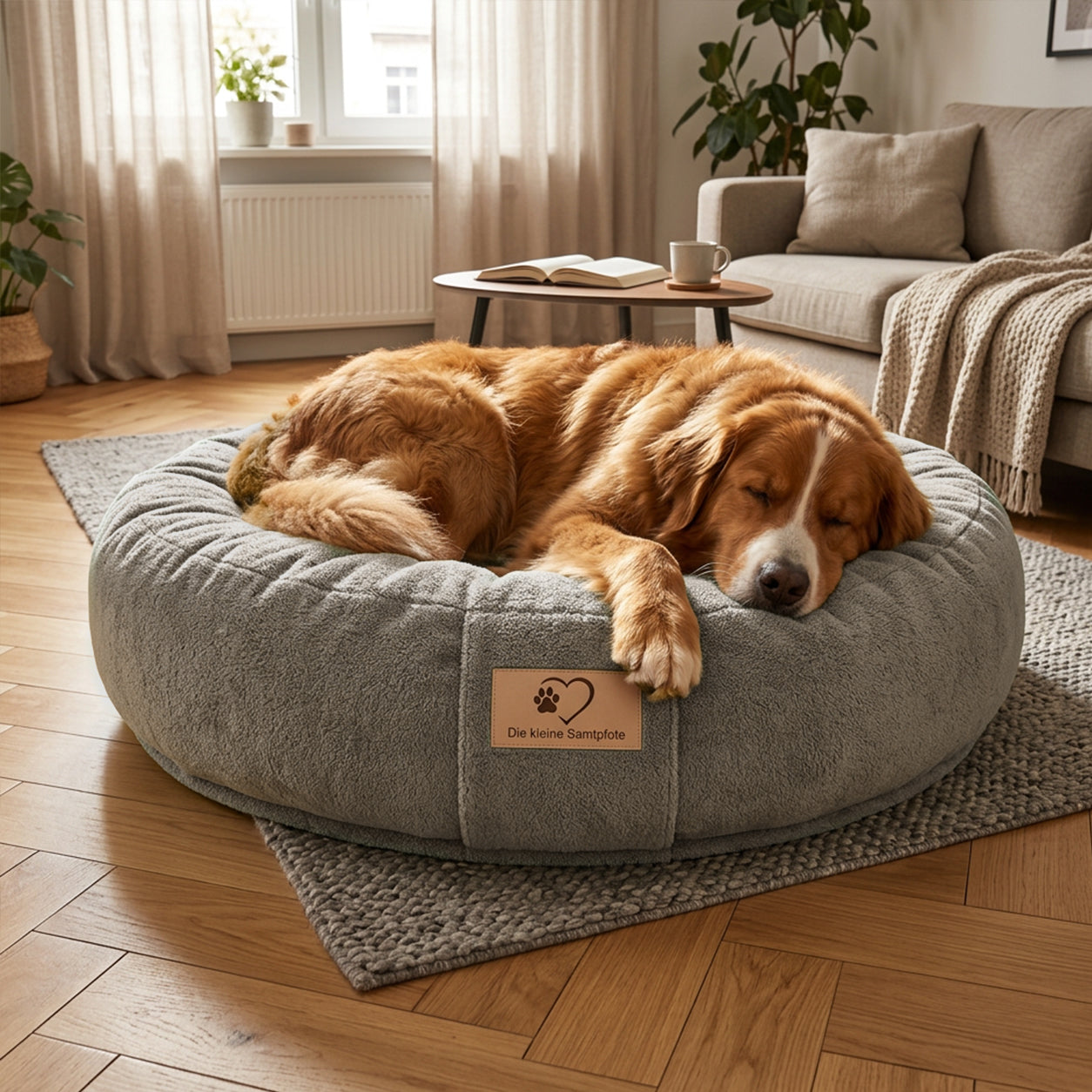 Samtpfote orthopädisches Hundekissen Donut Bouclé
