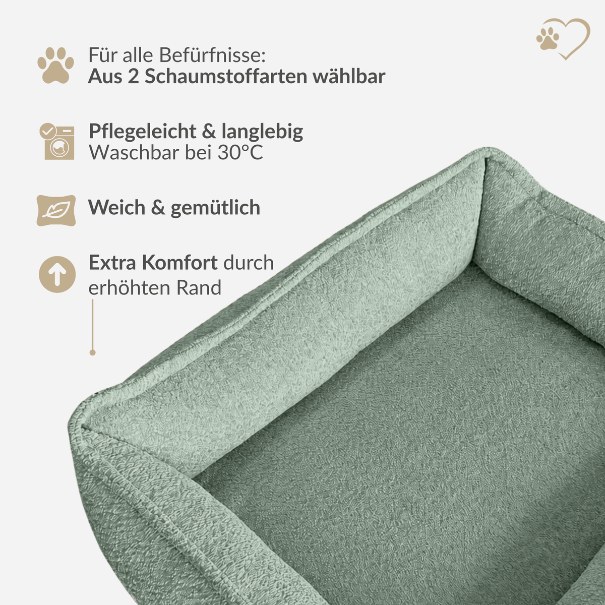 Samtpfote orthopädisches Hundebett Bouclé