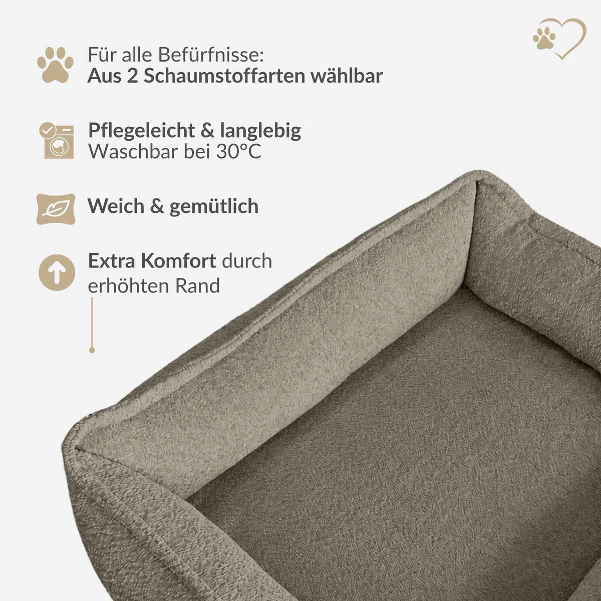 Samtpfote orthopädisches Hundebett Bouclé