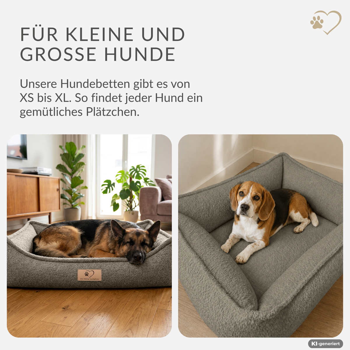 Samtpfote orthopädisches Hundebett Bouclé