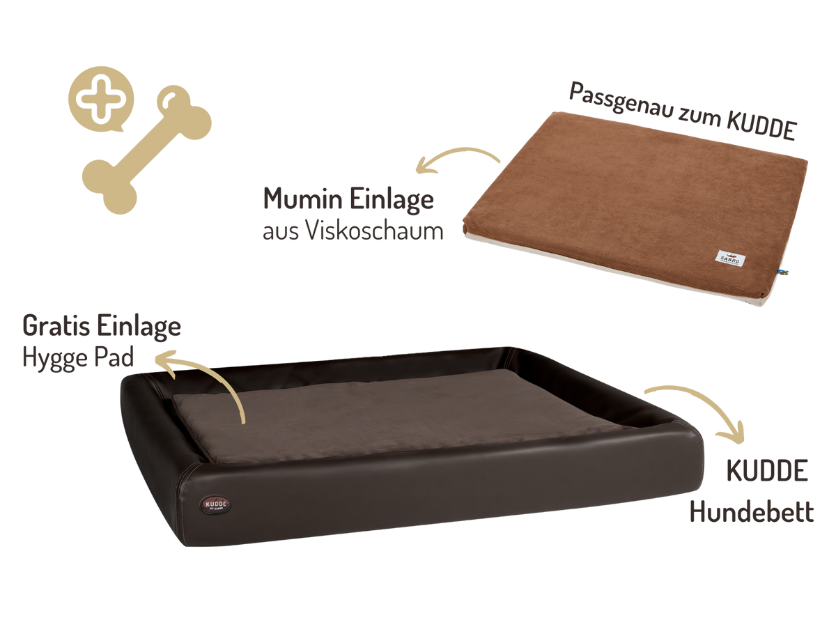Orthopädisch-Plus Bundle | KUDDE Hundebett + Mumin Einlage Alltid