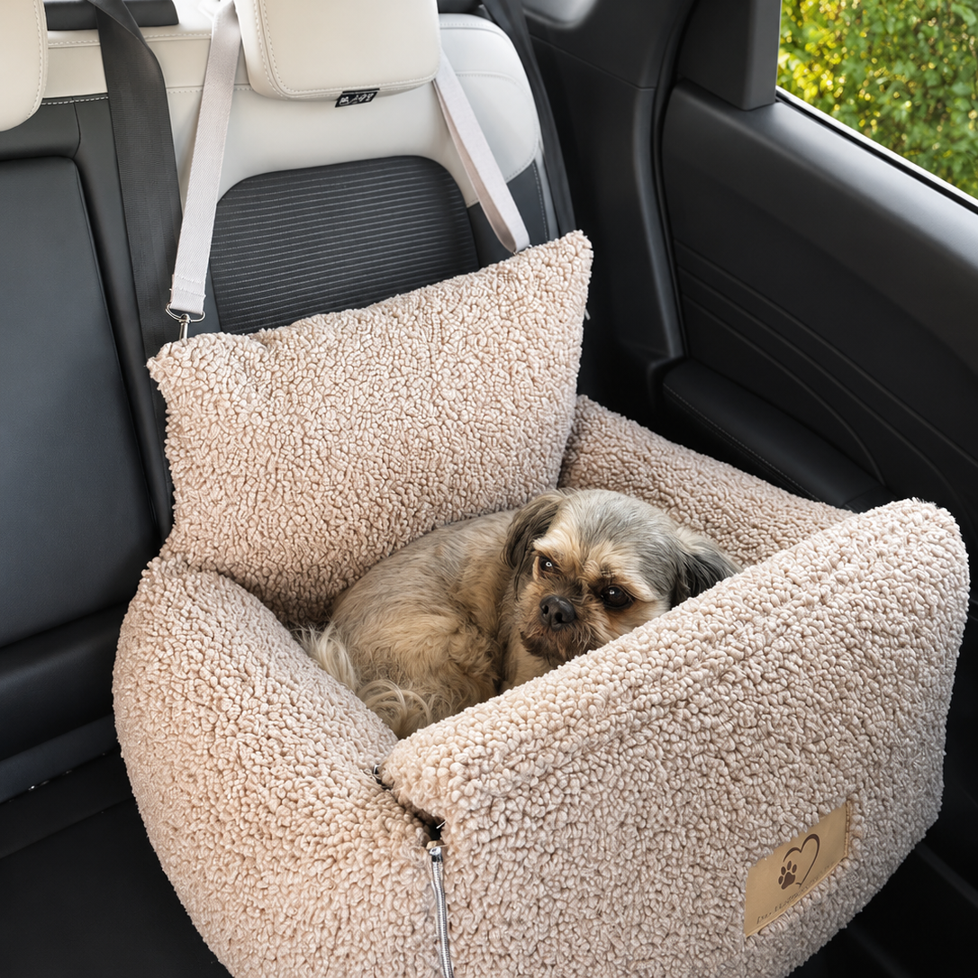 Samtpfote 2-in-1 Hunde Transportbox/-tasche für Autositz Teddy - 45x50x45cm