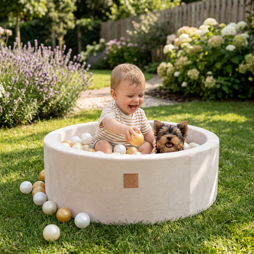 Outdoor Hunde-Bällebad 90x30 cm, 200 Bälle - eigene Farbauswahl