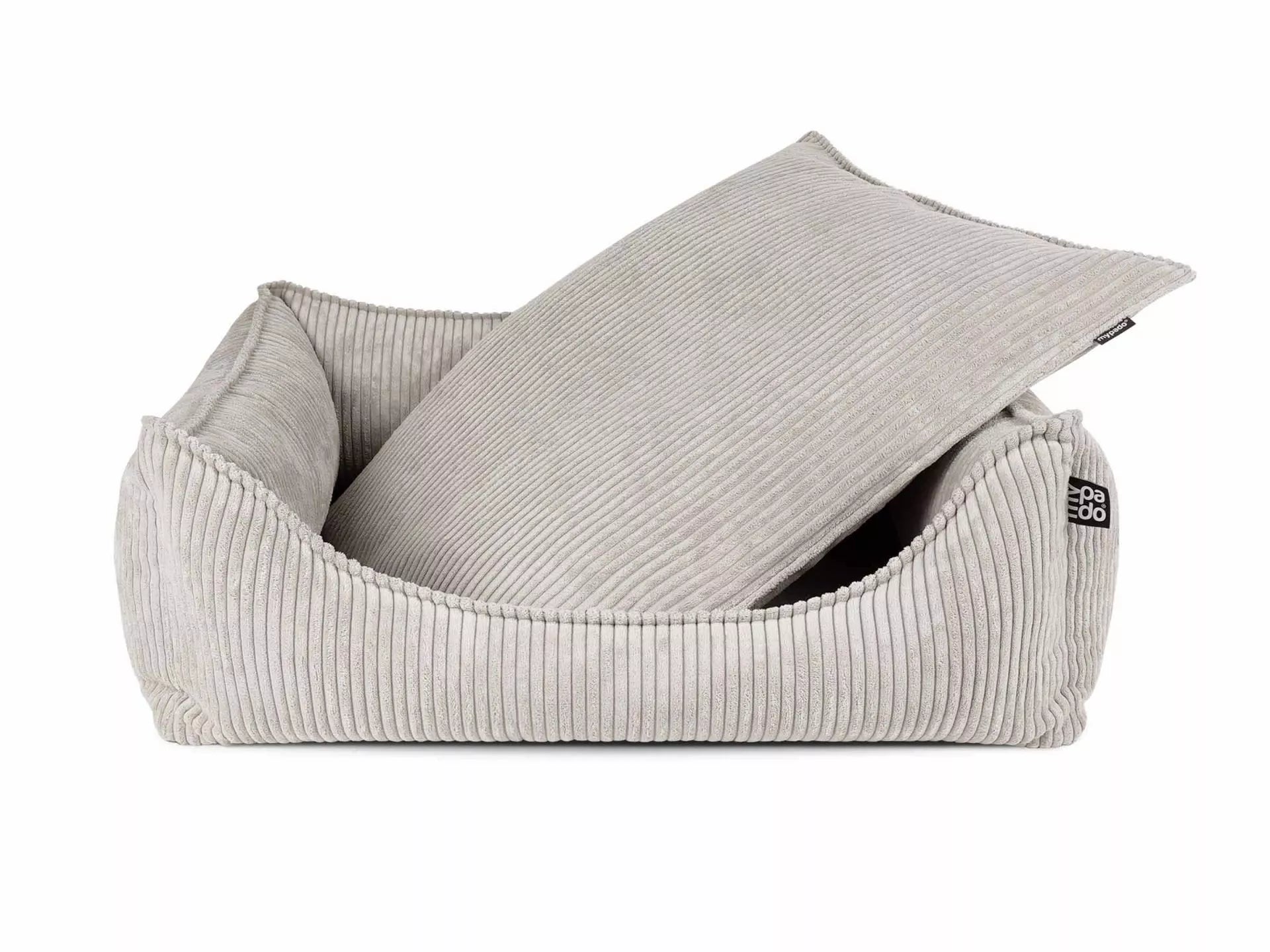 mypado Hundebett Dreamer Cord 110x90 cm - Silber