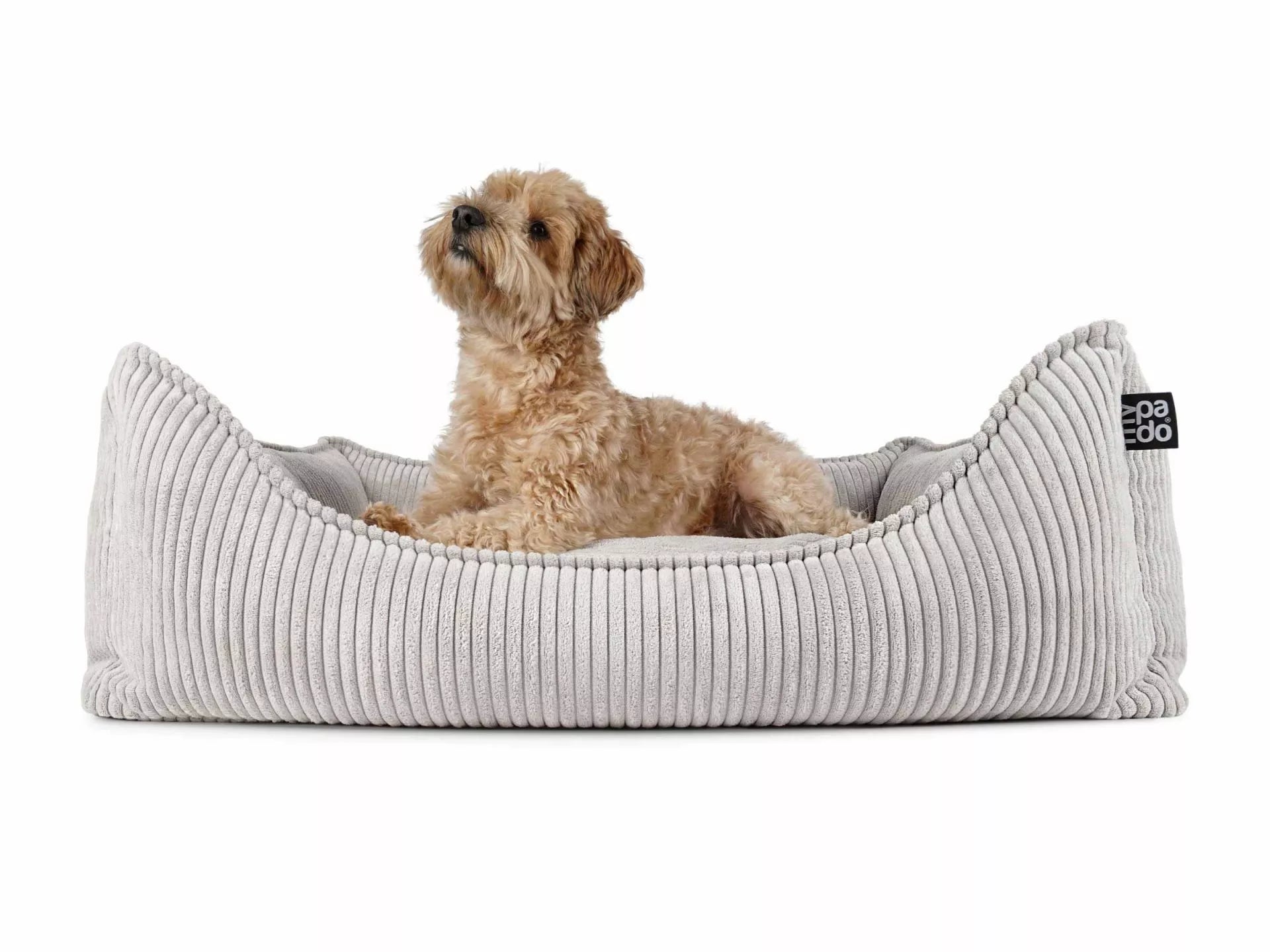mypado Hundebett Dreamer Cord 110x90 cm - Silber