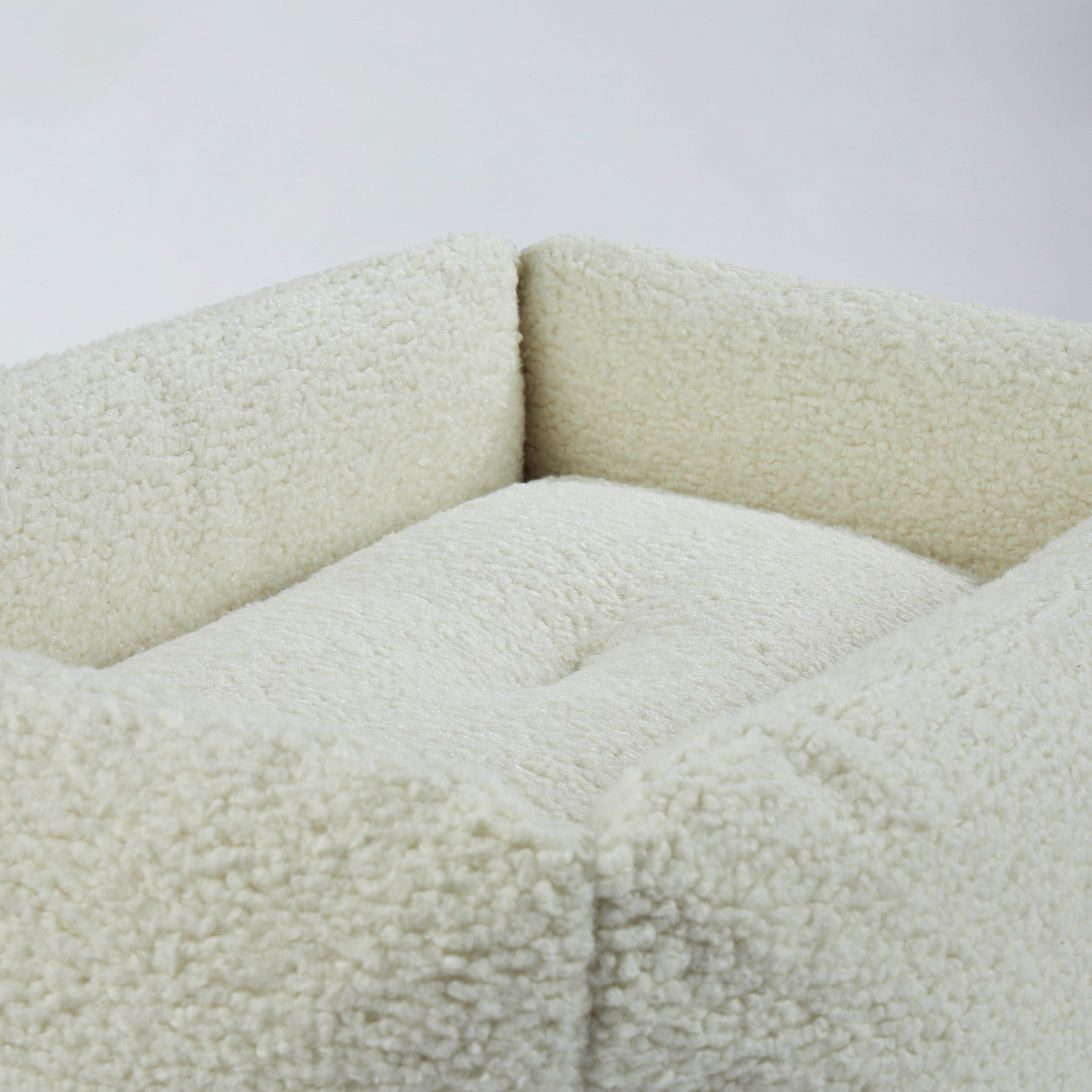 Buciano Bouclé Hundebett Oreo Wollweiß