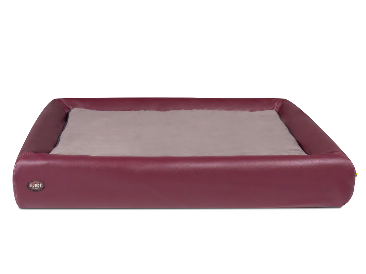 Hundebett KUDDE Kunstleder – brombeer – XXL (117 x 150 cm) – Special