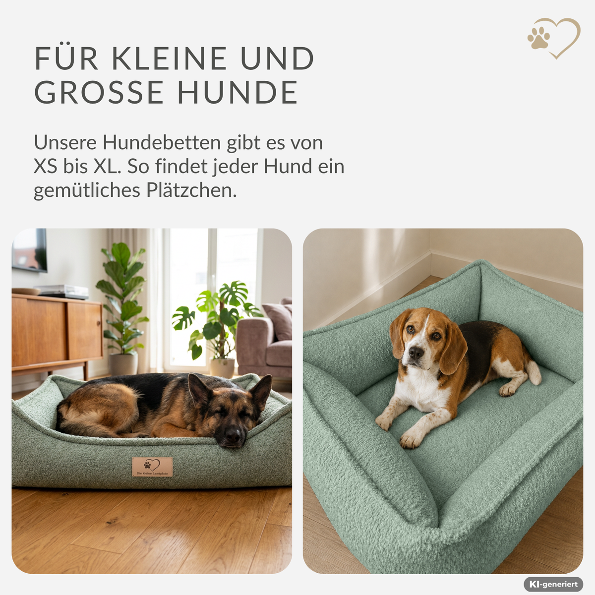 Samtpfote orthopädisches Hundebett Bouclé