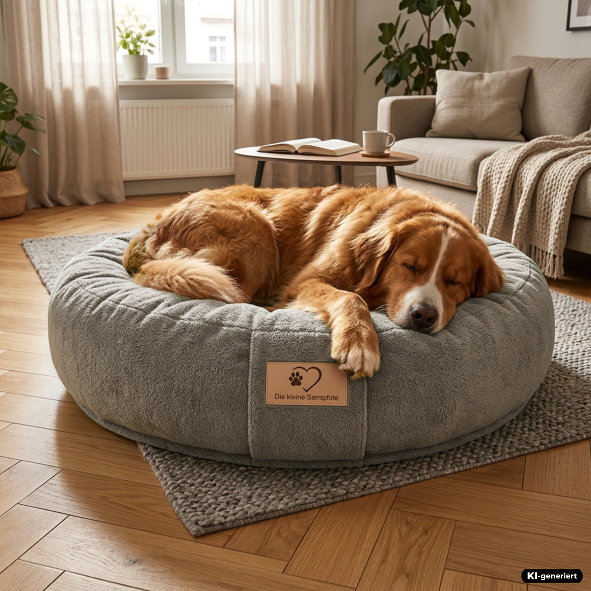 Samtpfote orthopädisches Hundekissen Donut Bouclé