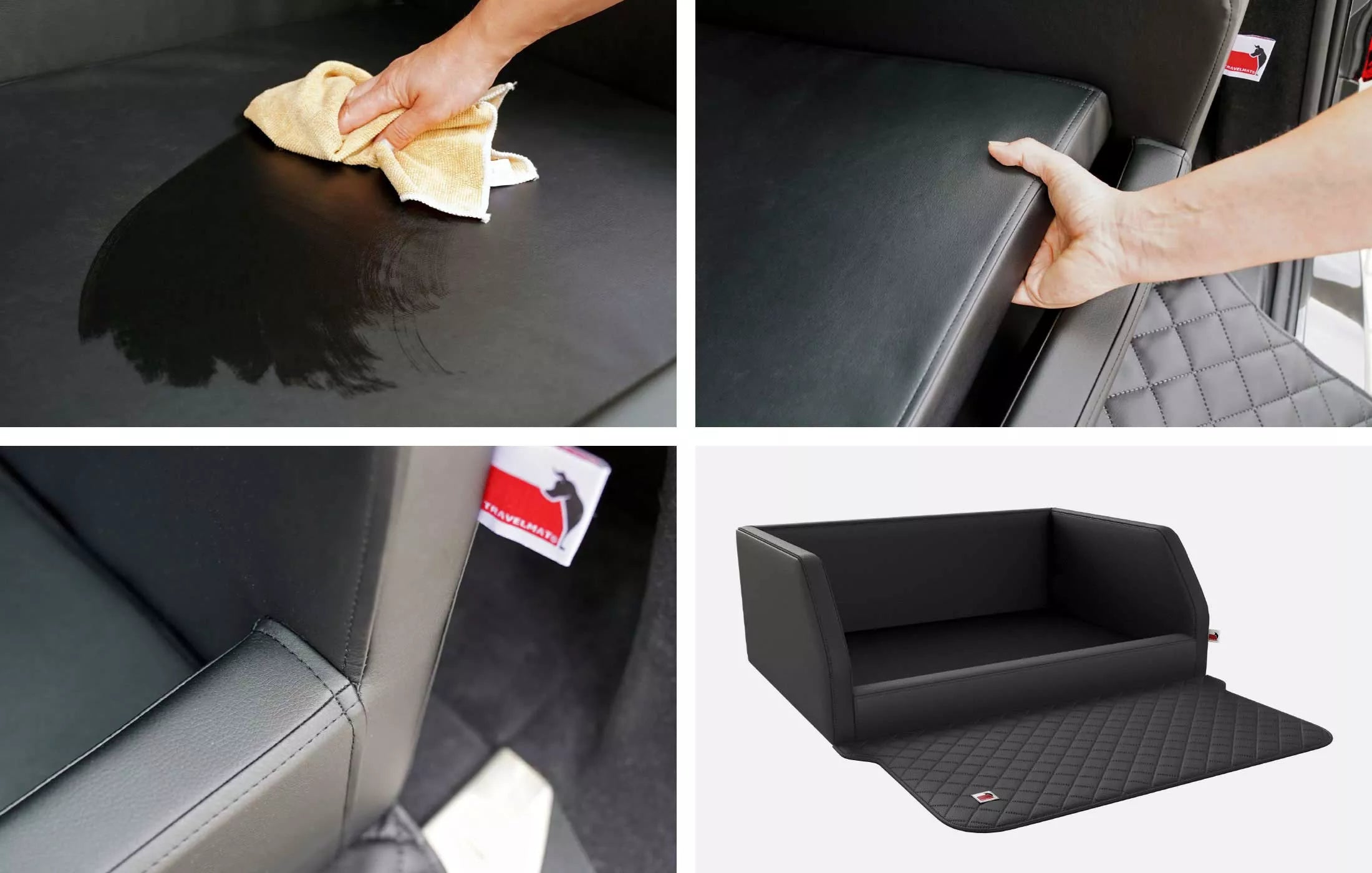 Autohundebett TRAVELMAT® Plus 100x80 Schwarz-Visco