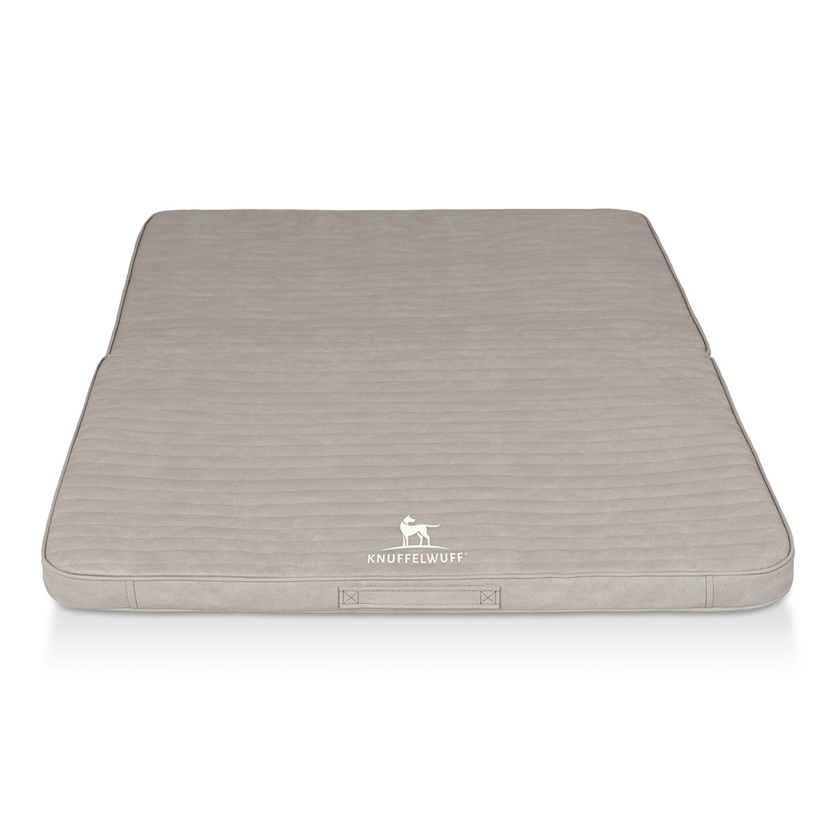 Faltbare Reisematte Orthopädisch Roanoke aus Laser gestepptem Kunstleder Grau M-L 100 x 80cm