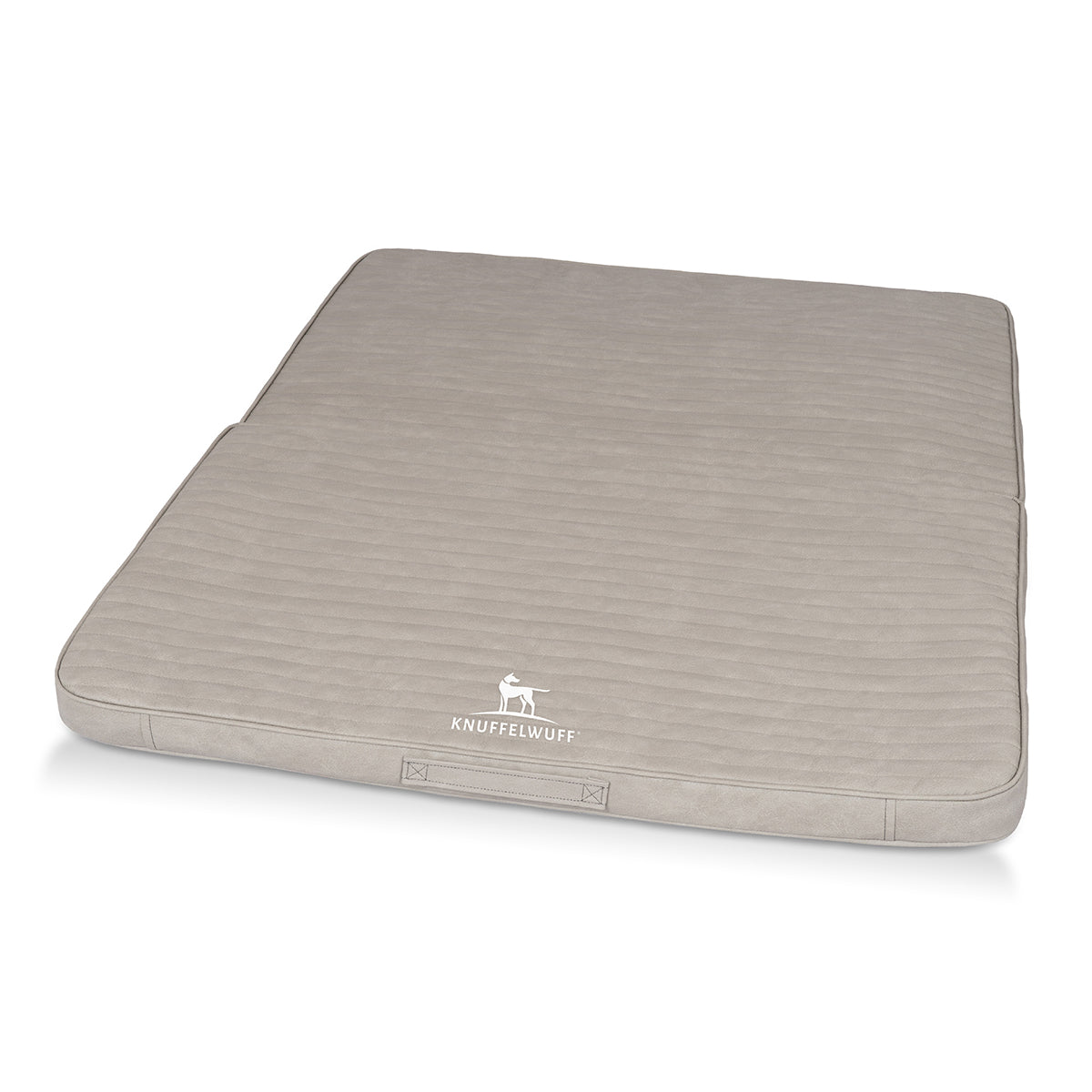 Faltbare Reisematte Orthopädisch Roanoke aus Laser gestepptem Kunstleder Grau M-L 100 x 80cm