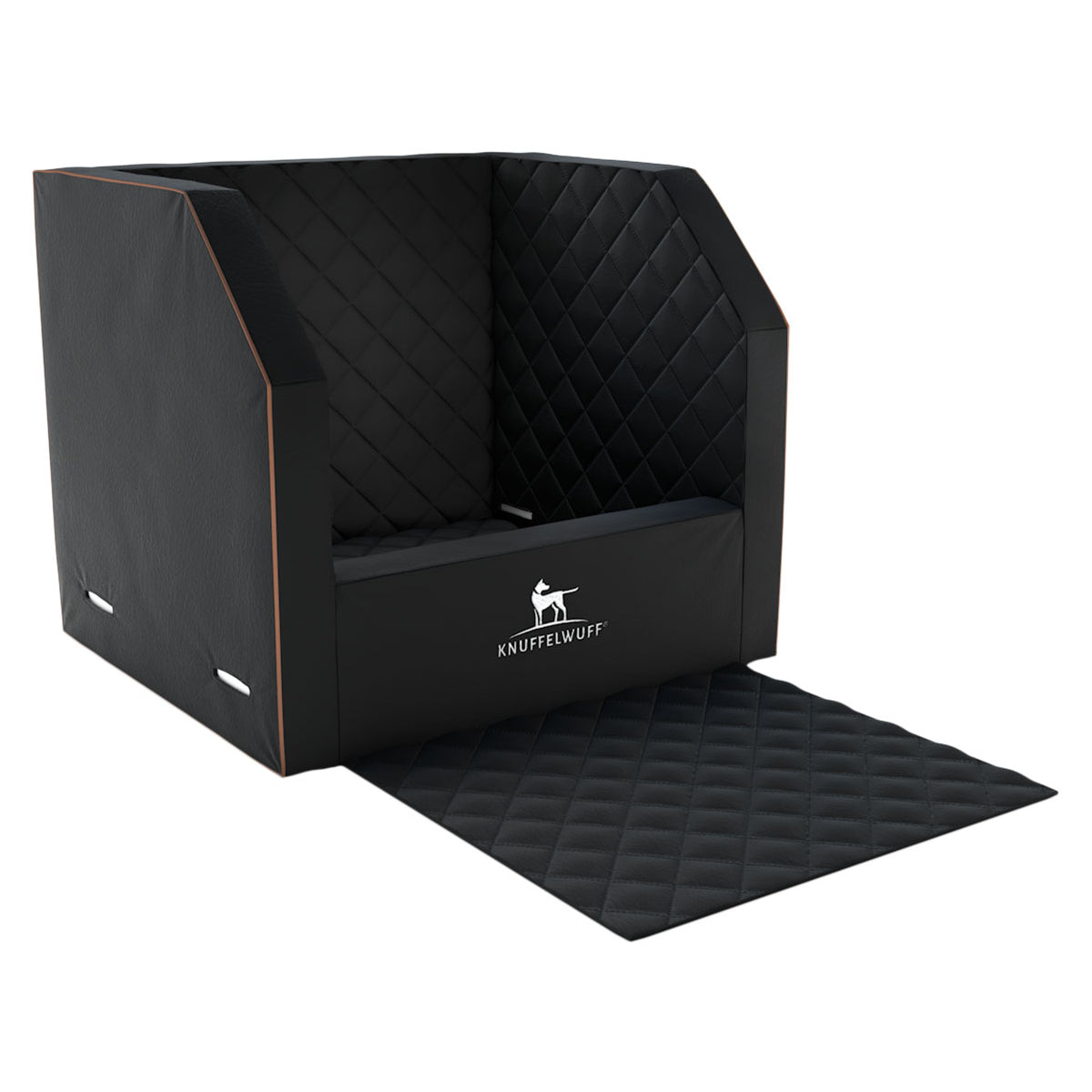 Knuffelwuff Cargo Hunde Auto Transportbox für den Vordersitz 45 x 45 x 30cm Schwarz