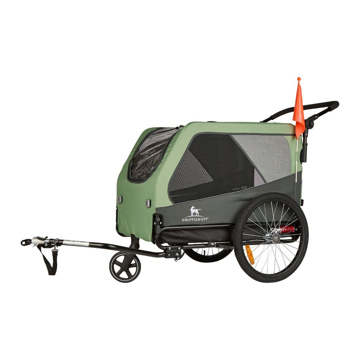 Knuffelwuff Cruvado L-XL komfortabler Hundeanhänger mit Stoßdämpfer Fahrradanhänger und Buggy für sichere Ausflüge mit dem Fahrrad