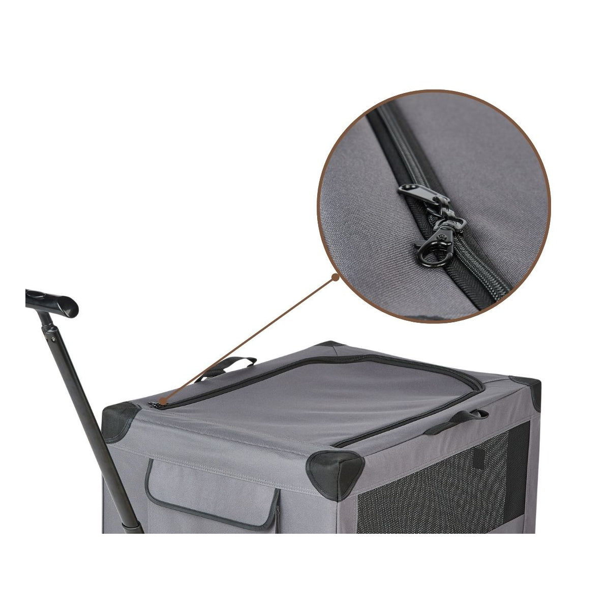 Knuffelwuff faltbarer Hunde Trolley Aberdeen – Transporttasche Hundewagen rollbar mit Griff & abnehmbarem Fahrgestell – S - 46 x 64 x 54 cm (Ansicht 4)