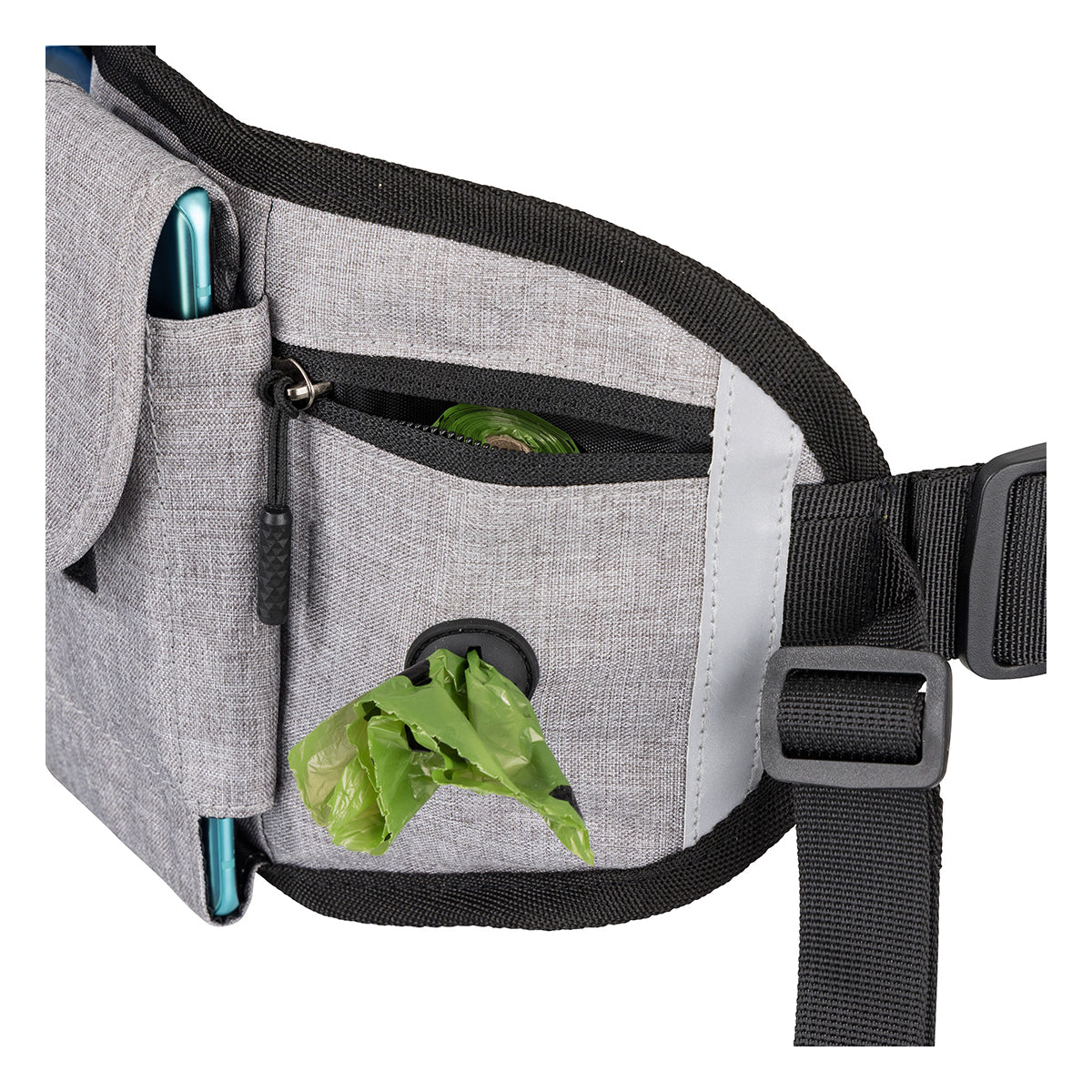 Knuffelwuff Joggingtasche Bunbury mit Bungee-Leine und praktischen Fächern