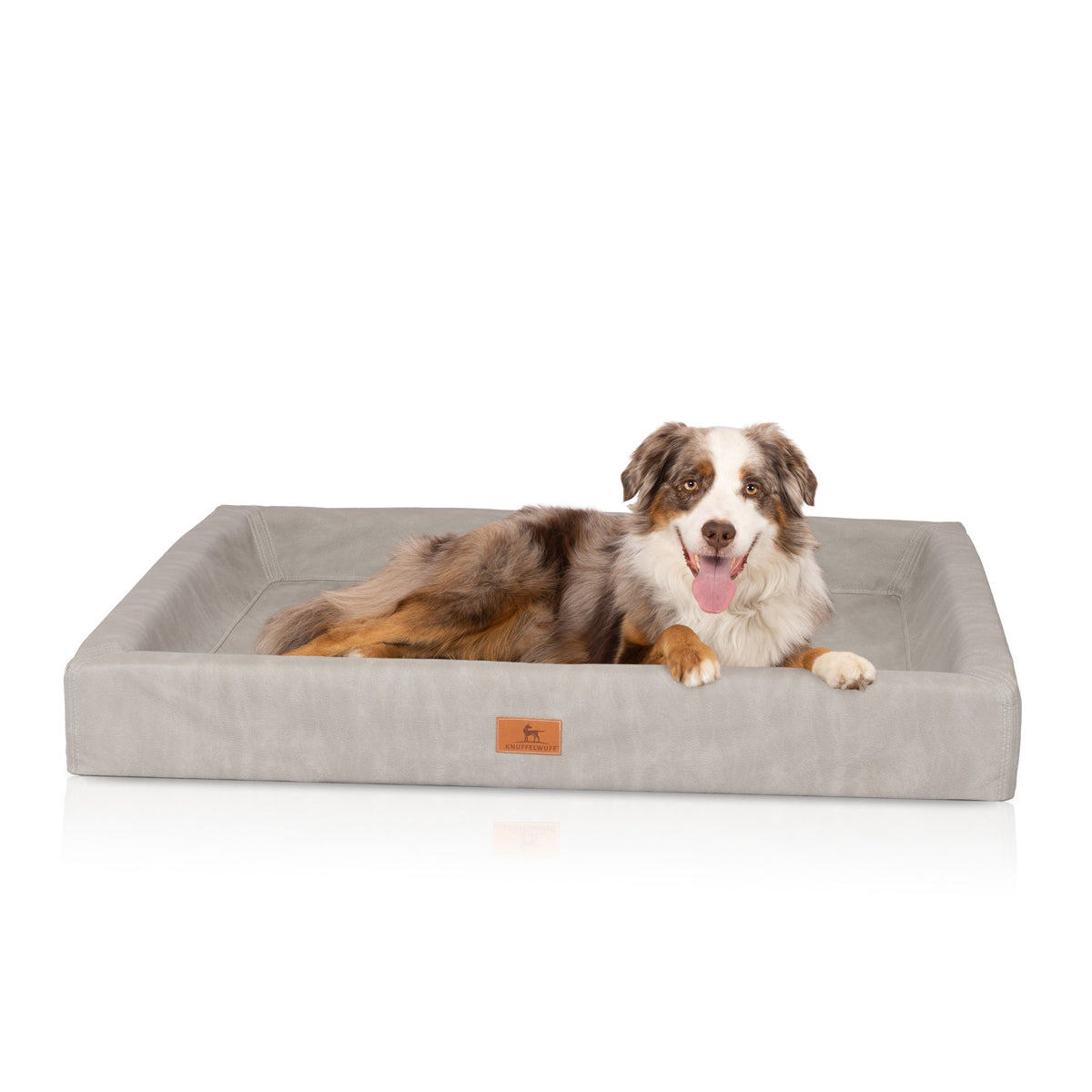 Knuffelwuff Hundebett Austin aus Kunstleder Grau XXXL