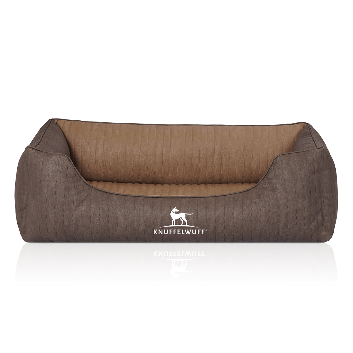 Knuffelwuff Hundebett Outlander aus laser-gestepptem Kunstleder Coffee/Braun
