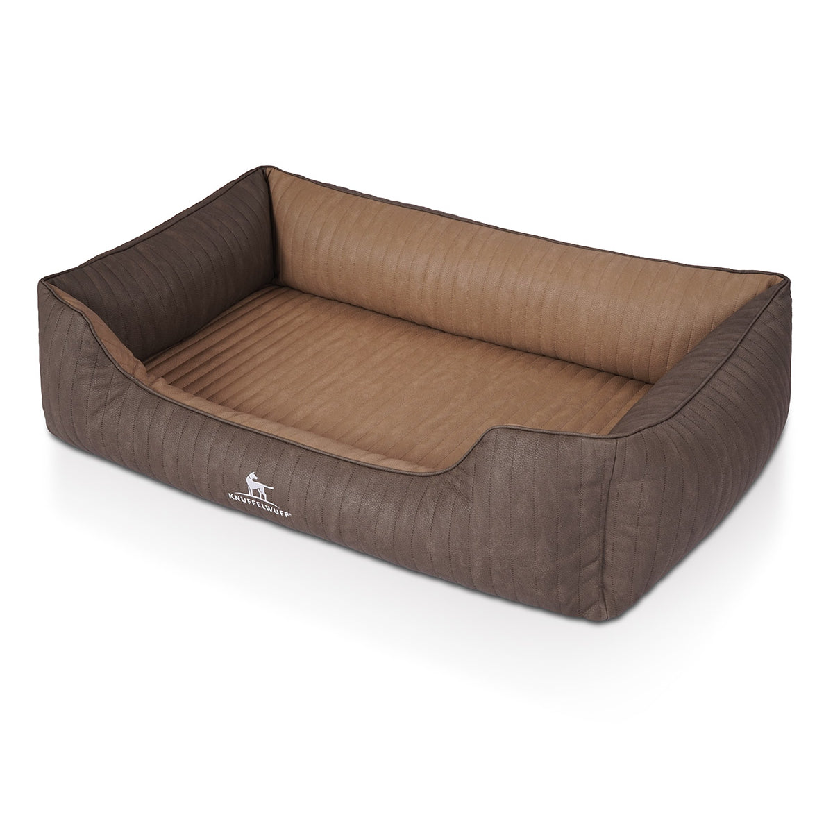 Knuffelwuff Hundebett Outlander aus laser-gestepptem Kunstleder Coffee/Braun