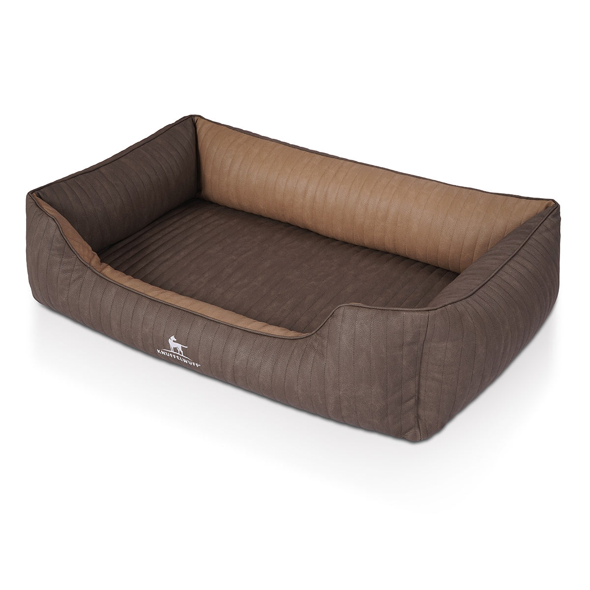 Knuffelwuff Hundebett Outlander aus laser-gestepptem Kunstleder Coffee/Braun