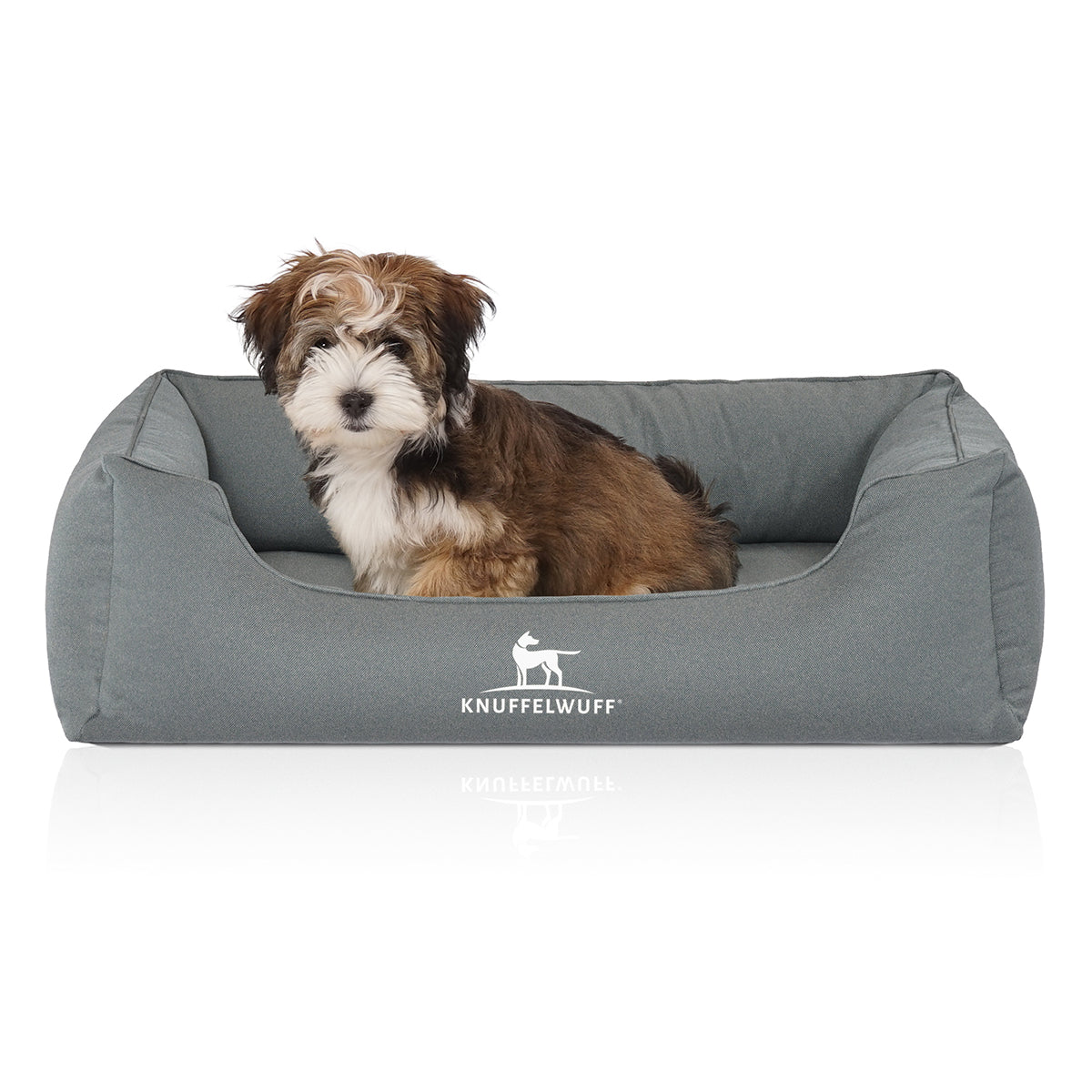 Knuffelwuff Hundebett Leon aus Velours, wasserabweisend Petrol XXXL