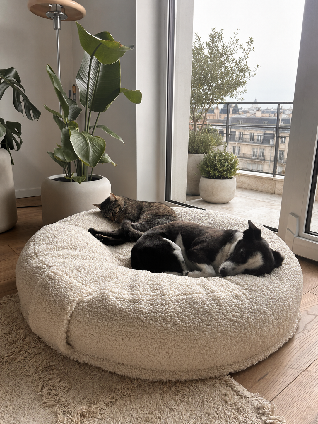 Samtpfote orthopädisches Hundekissen Donut Teddy