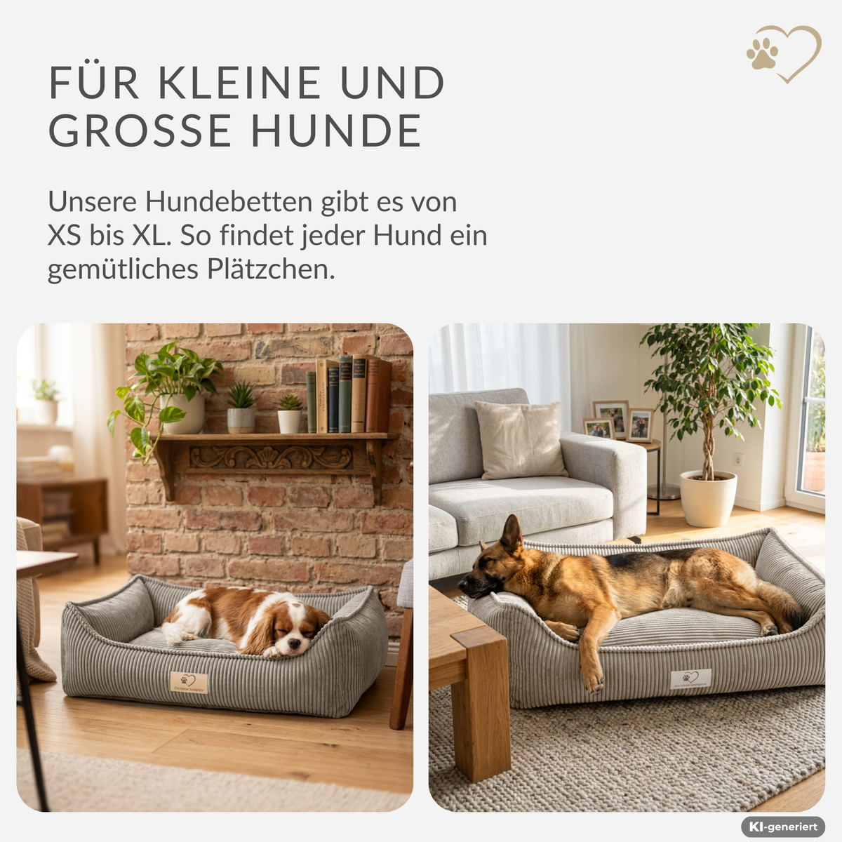 Samtpfote orthopädisches Hundebett Cord