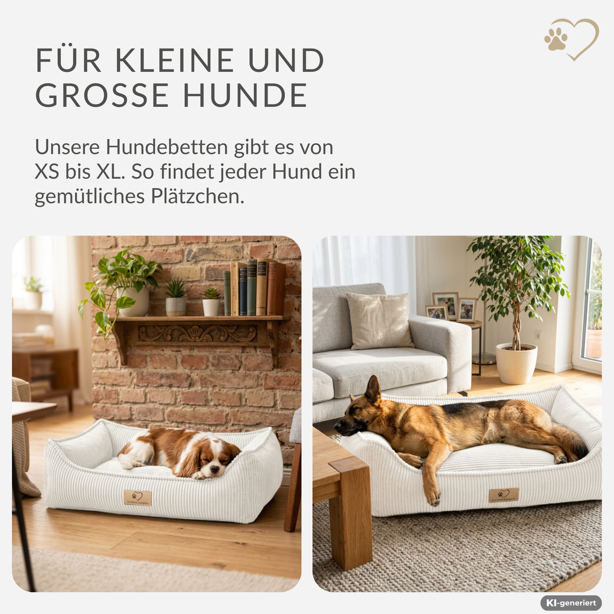 Samtpfote orthopädisches Hundebett Cord