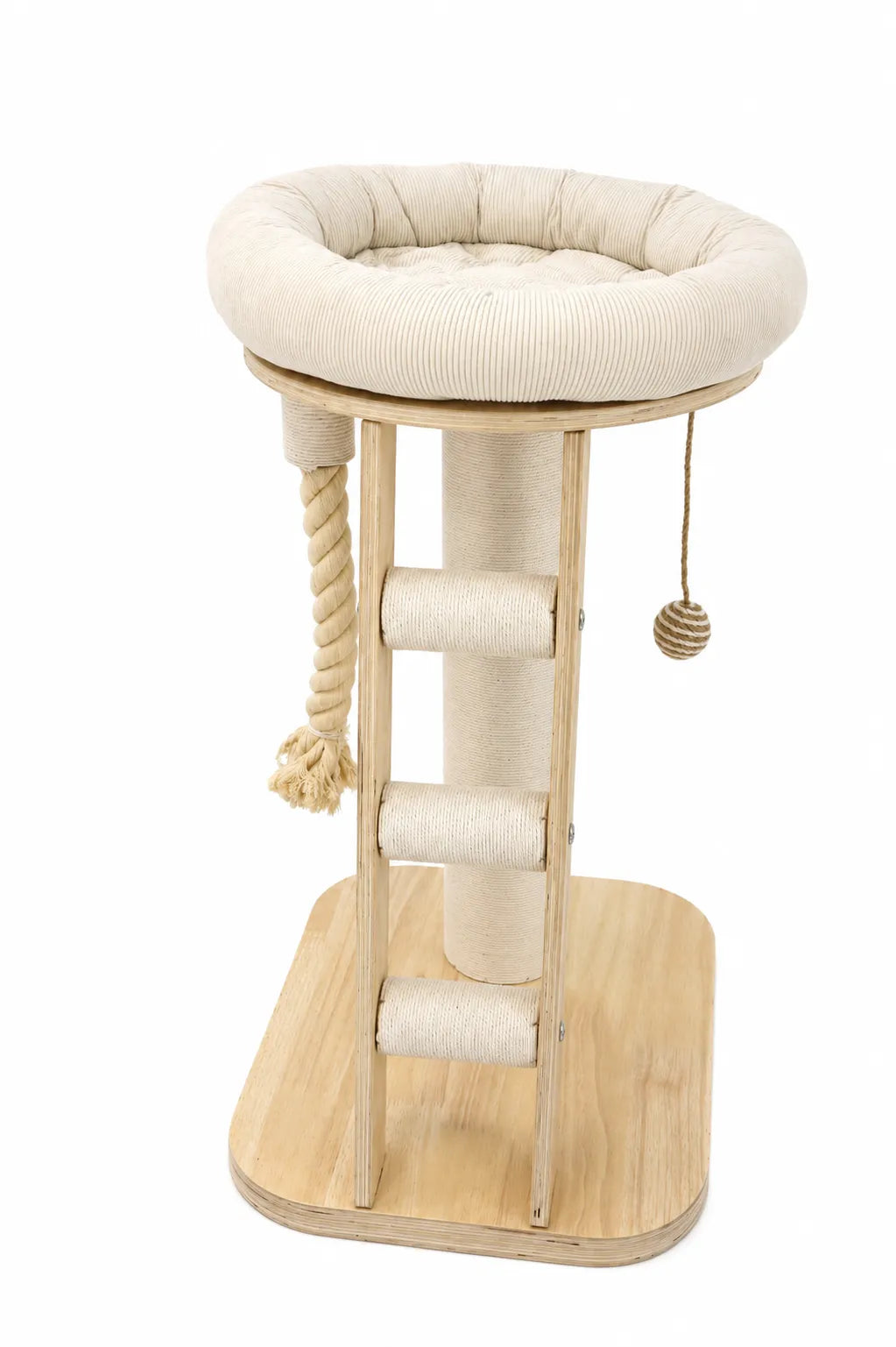 Kunert kleiner Kratzbaum mit Plattform, Spielzeug und Leiter - 72 x 39,5 x 48 cm
