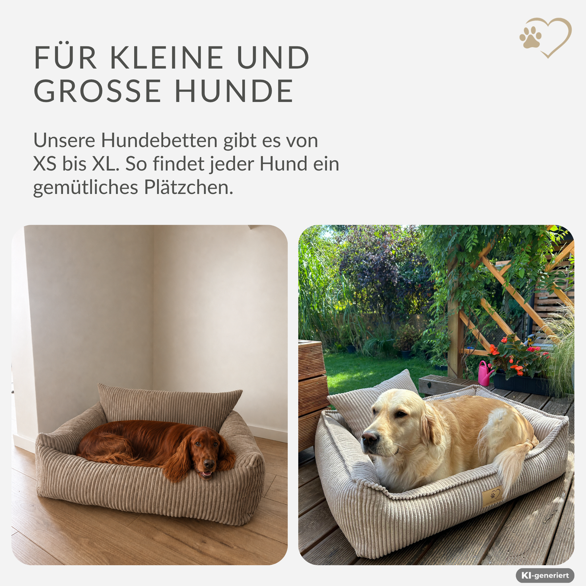 Samtpfote orthopädisches Hundebett als Sofa Cord