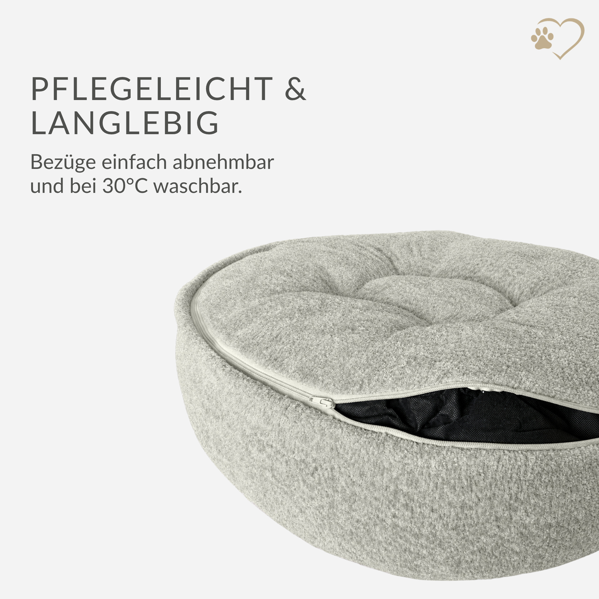 Samtpfote orthopädisches Hundekissen Donut Bouclé