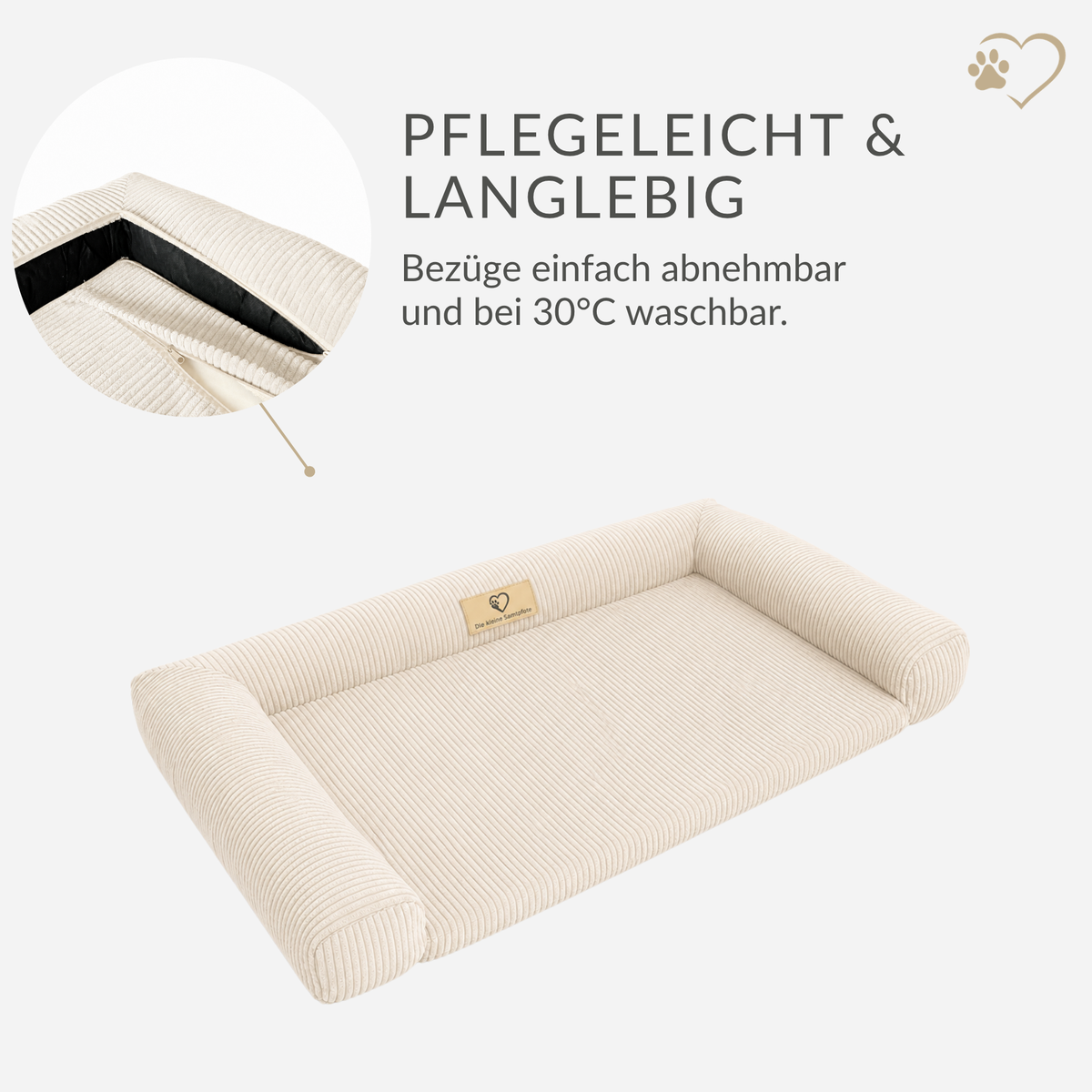 Samtpfote Hundematte Cord - 120x78x19cm