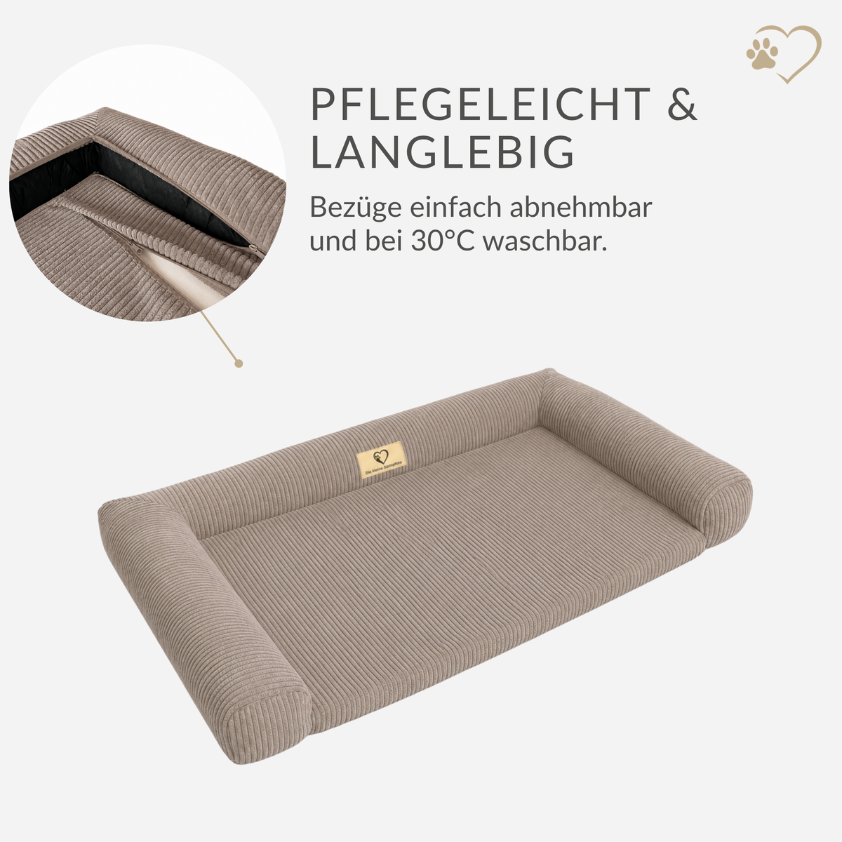 Samtpfote Hundematte Cord - 120x78x19cm