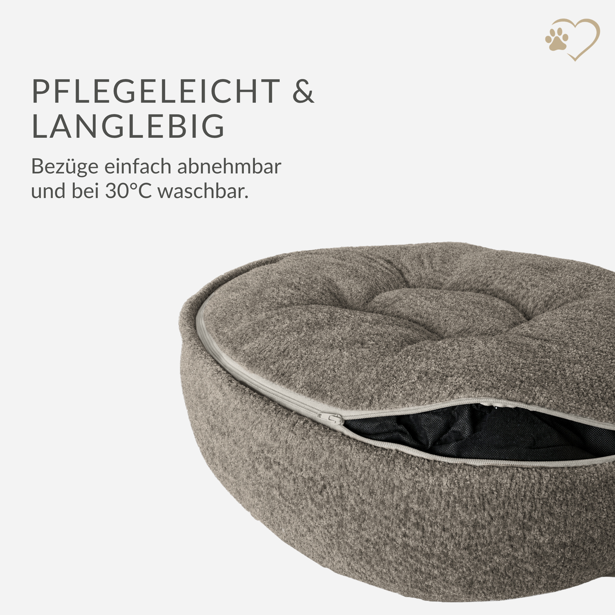 Samtpfote orthopädisches Hundekissen Donut Bouclé