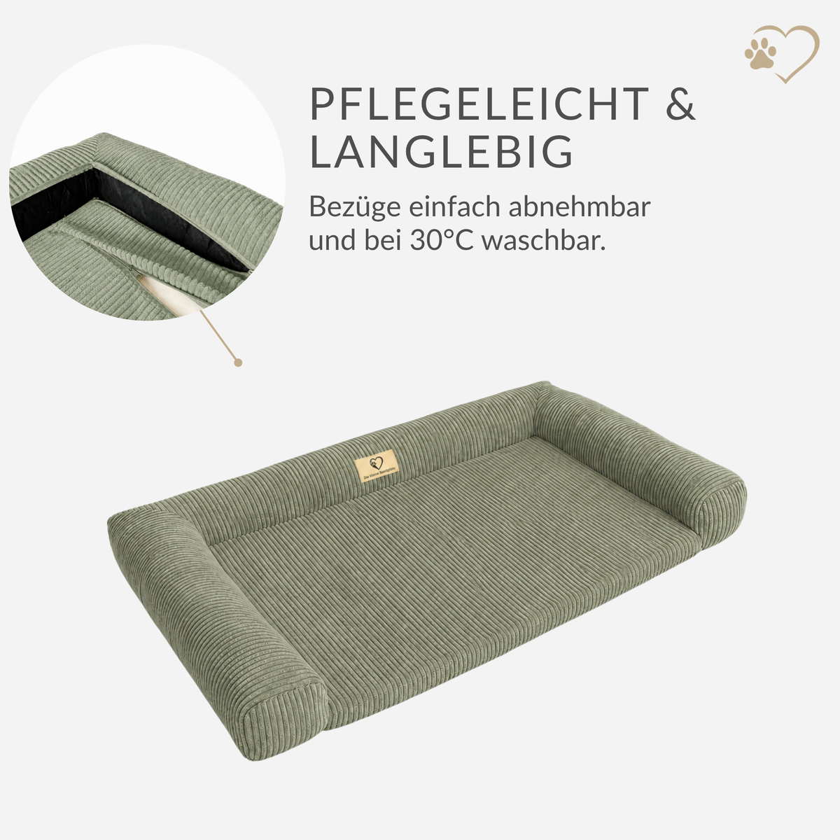 Samtpfote Hundematte Cord - 120x78x19cm