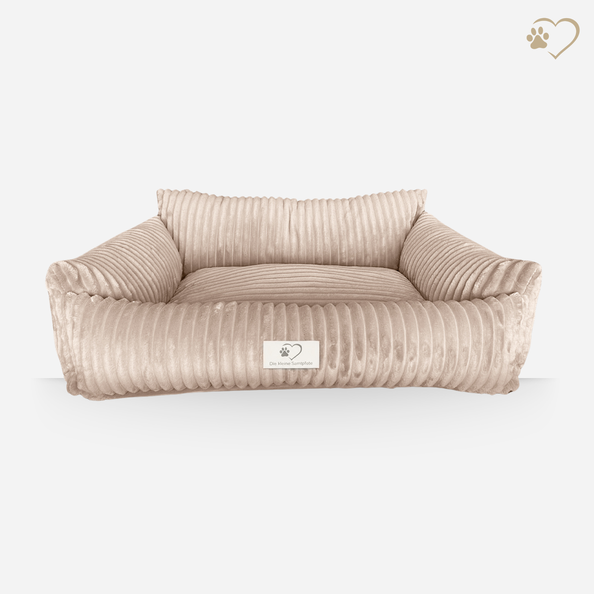 Samtpfote orthopädisches Hundebett als Sofa Plüsch-Cord