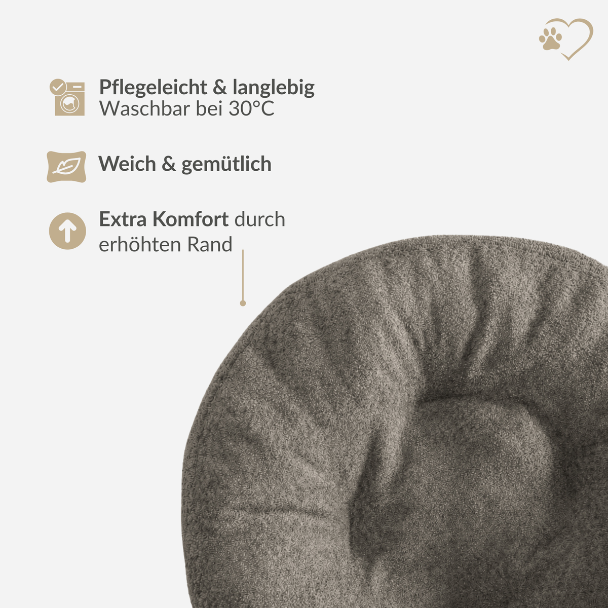 Samtpfote orthopädisches Hundekissen Donut Bouclé