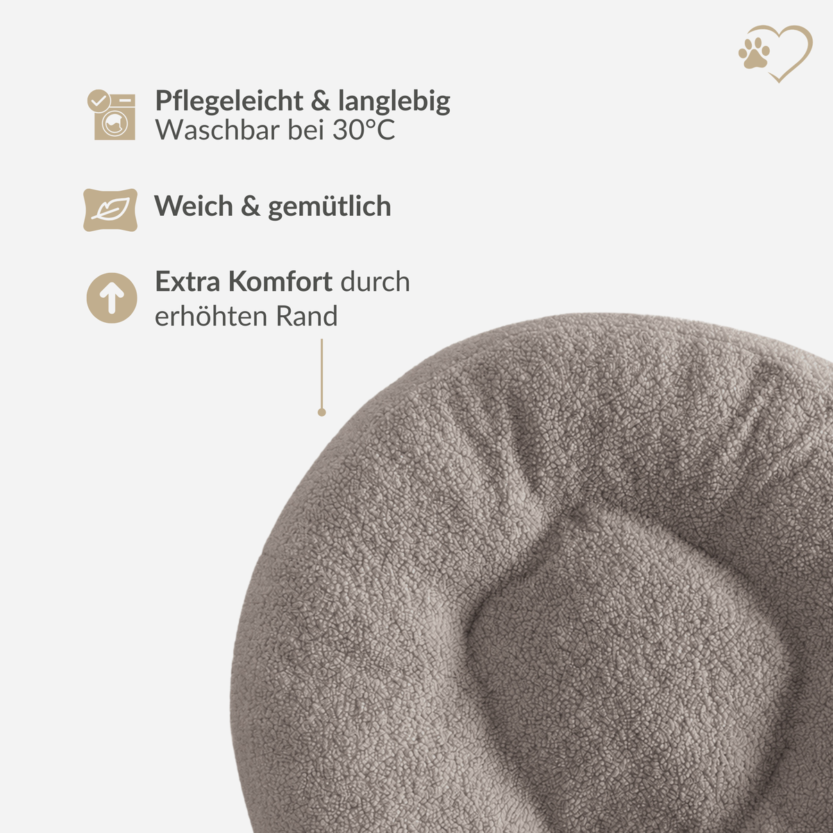 Samtpfote orthopädisches Hundekissen Donut Teddy