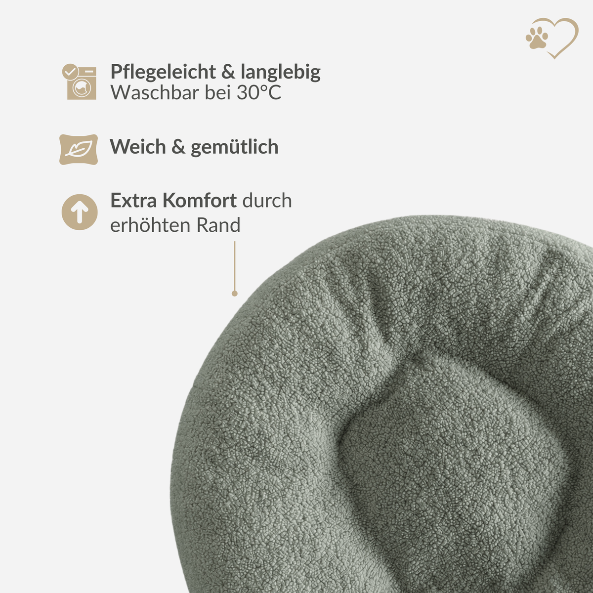 Samtpfote orthopädisches Hundekissen Donut Teddy